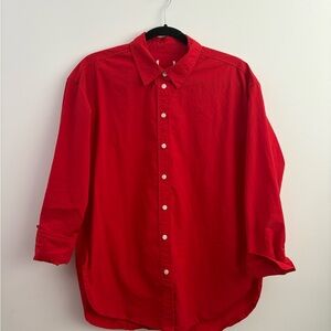Classic Red Women’s Button Up Shirt